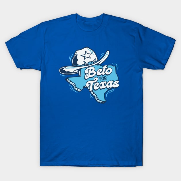 Beto for Texas Governor // Retro Texas Cowboy Hat & State Outline T-Shirt by SLAG_Creative